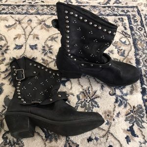 Black studded boots